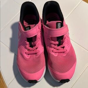 Nike Pink Sneakers with Velcro Strap and Black Sole